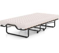 CostwayLit Pliable 80 x 200 cm avec Matelas en Mousse à Mémoire de Forme & Fibre Hypoallergénique Lit pour Invités Pliable Fabriqué en Italie