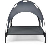 CostwayLit pour Chien sur Pieds Cadre en Acier Robuste Utilisable à l'Intérieur et l'Extérieur 90 X 81 X 86 CM