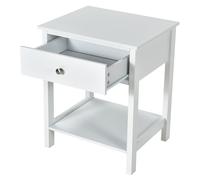 CostwayLot de 2 Tables de Chevet à 2 Niveaux Style Moderne Simple 48 x 40 x 58 CM Blanc