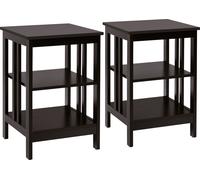 CostwayLot de 2 Tables de Chevet Moderne à 3 Niveaux 40x40x61CM Table de Nuit avec Coussinets Antidérapants pour Salon/Chambre Café