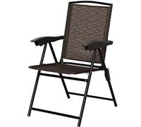 CostwayLot de 4 Chaises Pliantes en Textilène 54 x 69 x 43-90 CM Chaise de Jardin Portable avec Dossier Réglable