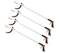 CostwayLot de 4 Outils de Préhension de 88CM Pince de Jardin et Ramasseur de Déchets Pince en Aluminium Outil d'Assistance à la Portée Lourde