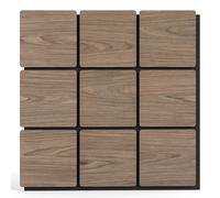 CostwayLot de 4 Panneaux Acoustiques pour Murs Panneau d'Absorption Sonore de 62 x 62 cm avec 9 Planches Carrées Insonorisants Naturel