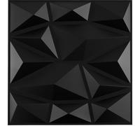 CostwayLot de 50 Panneaux Muraux 3D Décoration Murale en PVC Résistant au Feu avec Accent Diamant Panneaux Carrés 30 x 30cm Couvre 4,5m2 Noir