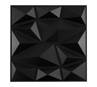 CostwayLot de 50 Panneaux Muraux 3D Décoration Murale en PVC Résistant au Feu avec Accent Diamant Panneaux Carrés 30 x 30cm Couvre 4,5m2 Noir