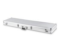 CostwayMallette de stockage et transport en alliage d?aluminium, verrouillable, inserts en mousse, 133,5x34,5x11,5cm, Argenté