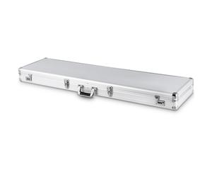 CostwayMallette de stockage et transport en alliage d?aluminium, verrouillable, inserts en mousse, 133,5x34,5x11,5cm, Argenté