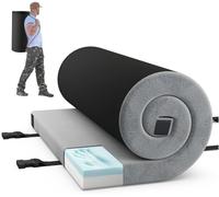 CostwayMatelas de Camping Pliable 188 x 92 x 6,5 cm Lit de Couchage IntérieurExtérieur Coussin en Mousse Haute Densité Gris
