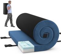 CostwayMatelas de Camping Pliable 188 x 92 x 6,5 cm Lit de Couchage IntérieurExtérieur Coussin en Mousse Haute Densité Bleu
