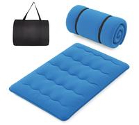 CostwayMatelas Roulé Au Sol avec Housse Lavable Matelas de Couchage Portable et Pliable avec Sac de Transport Double Bleu