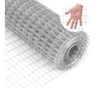 CostwayMétallique Galvanisé avec Maillage de 50 x 25 mm Grillage Galvanisé à Chaud pour Poulailler Clôture en Fil Métallique 15 x 0,6 M Argent