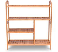 CostwayMeuble à Chaussures en Bambou Porte Chaussures avec Étagères à Lattes Étagère de rangement pour Salle de Bain Entrée Naturel