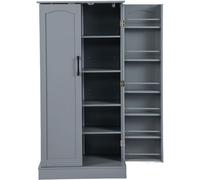 CostwayMeuble de Rangement 120,5 cm Armoire de Rangement de Cuisine à 2 Portes Dispositifs Anti-basculement Placard Garde-manger Moderne Gris