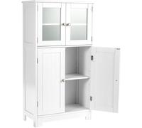 CostwayMeuble de Rangement 58 x 30 x 109 CM avec Etagère Réglable Armoire Polyvalent pour Salon Bureau Cuisine Blanc