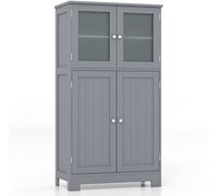 CostwayMeuble de Rangement 58 x 30 x 109 CM avec Etagère Réglable Armoire Polyvalent pour Salon Bureau Cuisine Gris