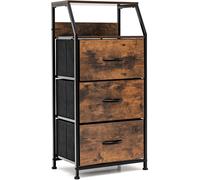 CostwayMeuble de Rangement à 3 Tiroirs avec Étagère Supérieure et 3 Tiroirs Amovibles Structure en Acier Massif