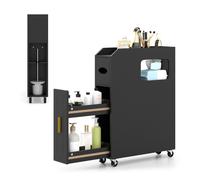 CostwayMeuble de Rangement pour Petite Salle de Bain Organisateur de Salle de Bain Fin de 16 CM avec Tiroir Coulissant Noir