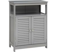 CostwayMeuble de Rangement pour Salle de Bain Meuble sur Pieds en Bois avec Placard 2 Portes pour Salle de Bain Salon Chambre Gris