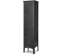 CostwayMeuble de Rangement Salle de Bain Meuble Colonne sur Pied avec Rangement à 5 Niveaux Organisateur de Rangement 37 x 37 x 160 cm Noir