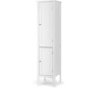 CostwayMeuble de Rangement Salle de Bain Meuble Colonne sur Pied avec Rangement à 5 Niveaux Organisateur de Rangement 37 x 37 x 160 cm Blanc
