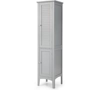 CostwayMeuble de Rangement Salle de Bain Meuble Colonne sur Pied avec Rangement à 5 Niveaux Organisateur de Rangement 37 x 37 x 160 cm Gris