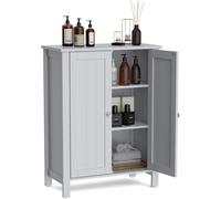 CostwayMeuble de Salle de Bain Armoire de Rangement sur Pieds avec Étagères Réglables 60 x 30 x 80,5 cm Charge Max 30KG Gris