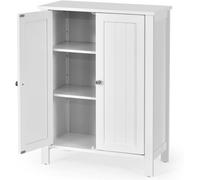 CostwayMeuble de Salle de Bain Armoire de Rangement sur Pieds avec Étagères Réglables 60 x 30 x 80,5 cm Charge Max 30KG Blanc