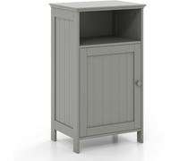 CostwayMeuble de Salle de Bain avec Porte Simple et Étagère Réglable de Rangement 40 x 30 x 70 CM en Bois pour Maison Salon Gris