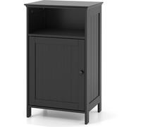 CostwayMeuble de Salle de Bain avec Porte Simple et Étagère Réglable de Rangement 40 x 30 x 70 CM en Bois pour Maison Salon Noir