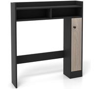 CostwayMeuble de Toilette WC avec 2 Compartiments et 1 Porte Étagères Réglables pour Salle de Bain 88 x 18 x 100 cm Noir