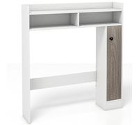 CostwayMeuble de Toilette WC avec 2 Compartiments et 1 Porte Étagères Réglables pour Salle de Bain 88 x 18 x 100 cm Blanc