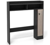 CostwayMeuble de Toilette WC avec 2 Compartiments et 1 Porte Étagères Réglables pour Salle de Bain 88 x 18 x 100 cm Noir