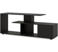 CostwayMeuble TV pour Téléviseurs Jusqu'à 55" Meuble Multimédia Asymétrique à 3 Niveaux Etagères Armoire 5 Pieds Noir