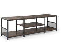 CostwayMeuble TV pour Téléviseurs Jusqu'à 65 Pouces Centre de Divertissement avec Étagères de Rangement Ouvertes Console Média Brun Rustique