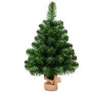 CostwayMini Sapin de Noël Artificiel de Table H60CM en PVC 67 Branches Arvre de Noël Epicéa à Piles