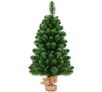 CostwayMini Sapin de Noël Artificiel de Table H90CM en PVC 96 Branches Arbre de Noël Epicéa à Piles