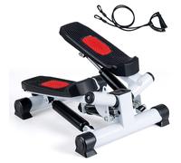 CostwayMini Stepper 2 en 1 pour Maison avec 2 Bandes de Résistance Stepper Fitness Appartement avec Résistance et Hauteur Réglables Charge 75 kg