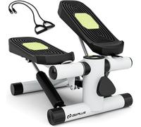 CostwayMini Stepper pour Exercice à la Maison Machine à Marcher avec Bandes de Résistance Hauteur Réglable et Pédales Antidérapantes Blanc