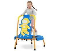 CostwayMini Trampoline pour Enfants Trampoline avec Poignée Rembourrée en Mousse et Couverture de Sécurité Matelassée pour 3- 6 Ans Choix Bleu
