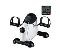 CostwayMini Vélo D?exercice Machine Portable pour Pédaler avec Écran LCD Vélo sous Bureau pour Exercices de Pédalage Entraîneur de Pédales Blanc