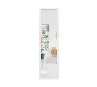 CostwayMiroir 2 en 1 Suspension Mural + Porte 119 x 33 cm avec Crochets de Porte et Vis Blanc