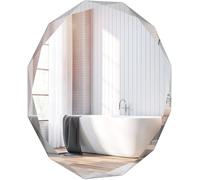 CostwayMiroir de Courtoisie Mural Sans Cadre Miroir Décoratif 76 cm Antidéflagrant Bords Biseautés Uniques Poli Argenté Qualité Supérieure