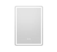 CostwayMiroir de Salle de Bain Rectangulaire LED 70 x 50 cm Miroir Mural avec Cadre Métallique 3 Couleur Fonction Mémoire erre Anti-Éclats Noir