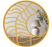 CostwayMiroir Mural Doré Grand Miroir Mural Rond de 80 cm avec Cadre Irrégulier Décoration Murale Moderne pour Salon Couloi Chambre Or