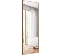 CostwayMiroir Psyché Miroir HD en Verre Antidéflagrant 150 x 4 x 56 CM Cadre Or en Aluminium