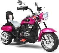 CostwayMoto Électrique Scooter 3 Roues pour Enfants 6V 3 Km/h Effet Sonore et Lumineux 3 Ans + Style de Chopper Rose