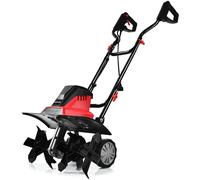 CostwayMotobineuse Motoculteur Électrique 1500W Profondeur Travail 22CM Largeur 43CM avec Poignée Pliable Roues Réglables 6 Lames