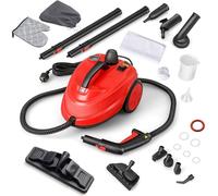 CostwayNettoyeur Vapeur Nettoyeur Haute Pression 2000W avec 15 Accessoires Balai Vapeur Portable Pressurisé avec Réservoir de 1,8L et Roues Rouge