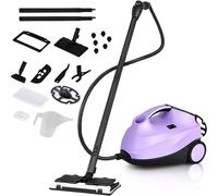 CostwayNettoyeur Vapeur Polyvalent avec 19 Accessoires Sans Produit Chimique Balai Vapeur de 2000W 4 Bars avec Réservoir de 1,5 L Violet