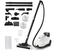 CostwayNettoyeur Vapeur Portable de 2000W pour Maison Machine à Nettoyer à Vapeur Roulante avec 15 Accessoires & Réservoir de 1,8 L Blanc